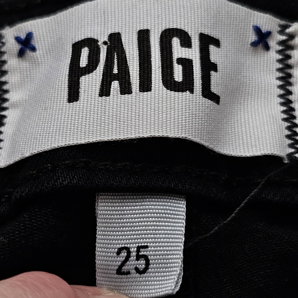 PAIGE Verdugo Black Ultra Skinny Jeans In 25 - Picture 9 of 10